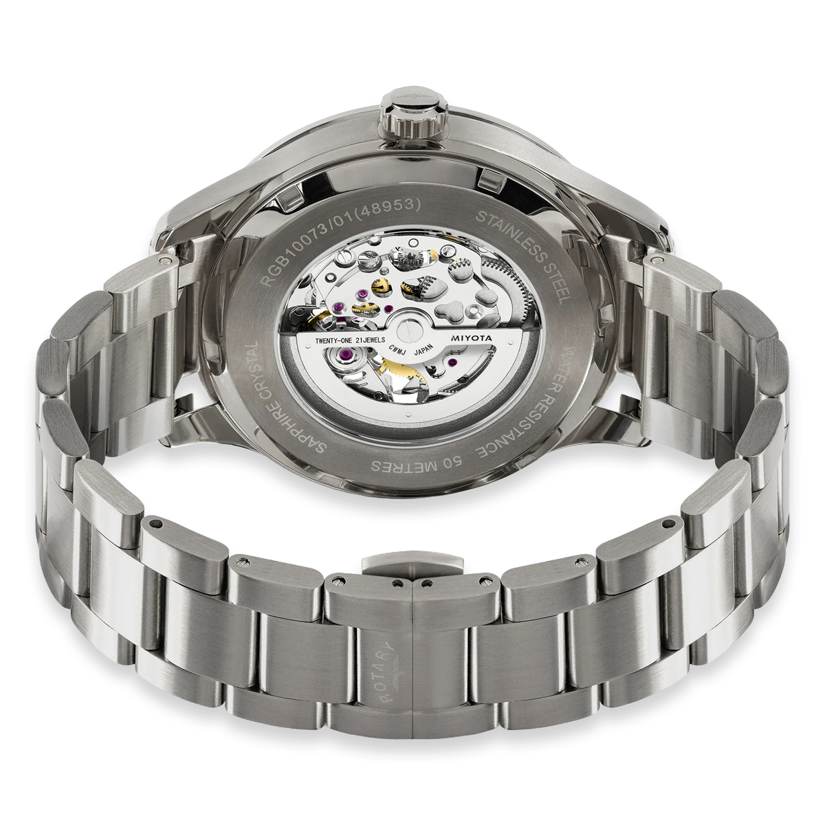 Rotary Greenwich GT1 Automatic, Silver Dial with Stainless Steel Bracelet - RGB10073/01