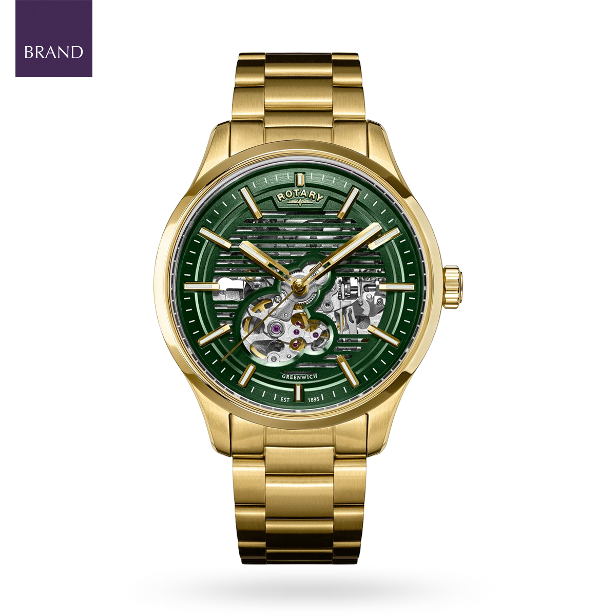 Rotary Rotary Greenwich GT1 Automatic, Green Dial with Gold Plated Bracelet RGB10074/24