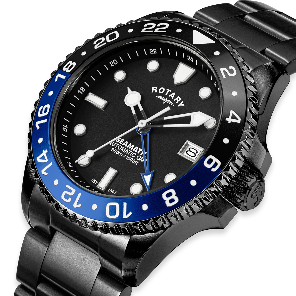Rotary Seamatic 300 GMT Automatic, Black Edition - RGB10108/04
