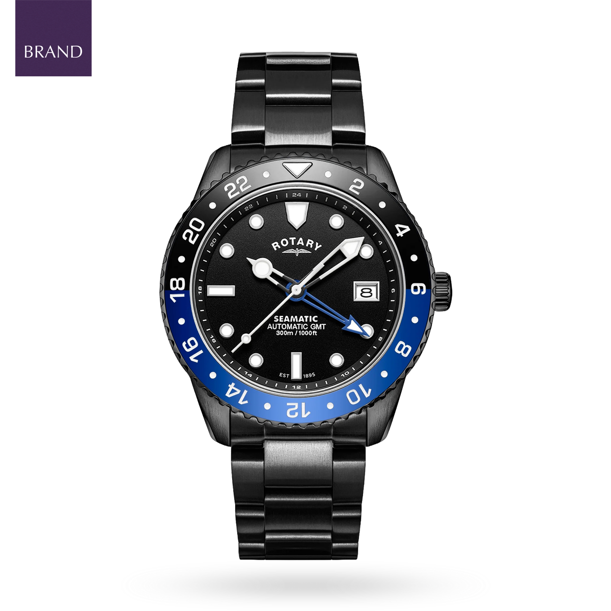 Rotary Seamatic 300 GMT Automatic, Black Edition - RGB10108/04
