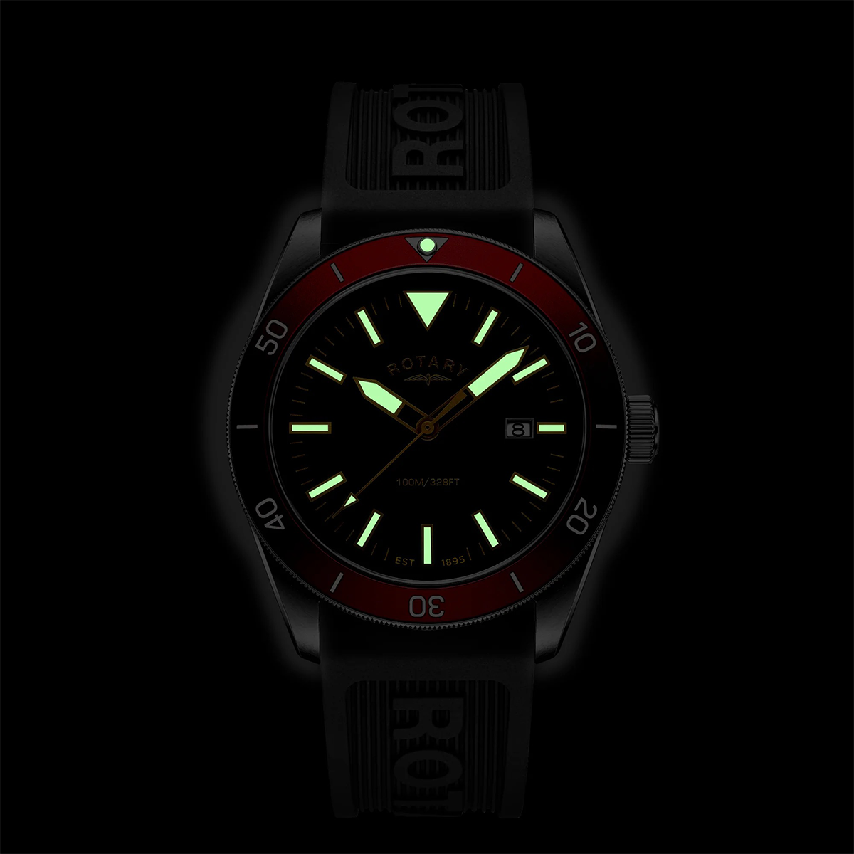 Rotary Apex 100, Red Bezel with Black Silicone Strap RGS10007/98
