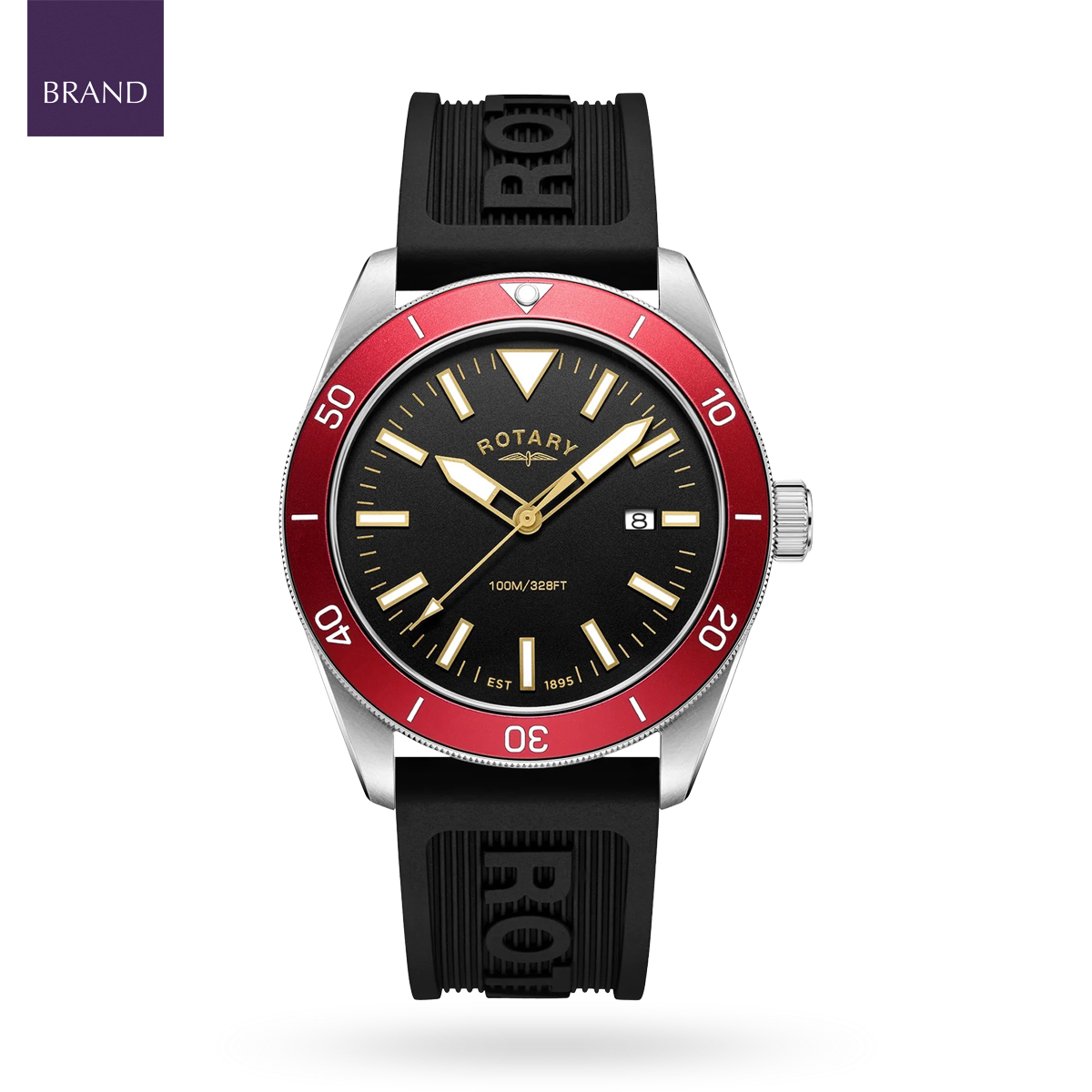 Rotary Apex 100, Red Bezel with Black Silicone Strap RGS10007/98