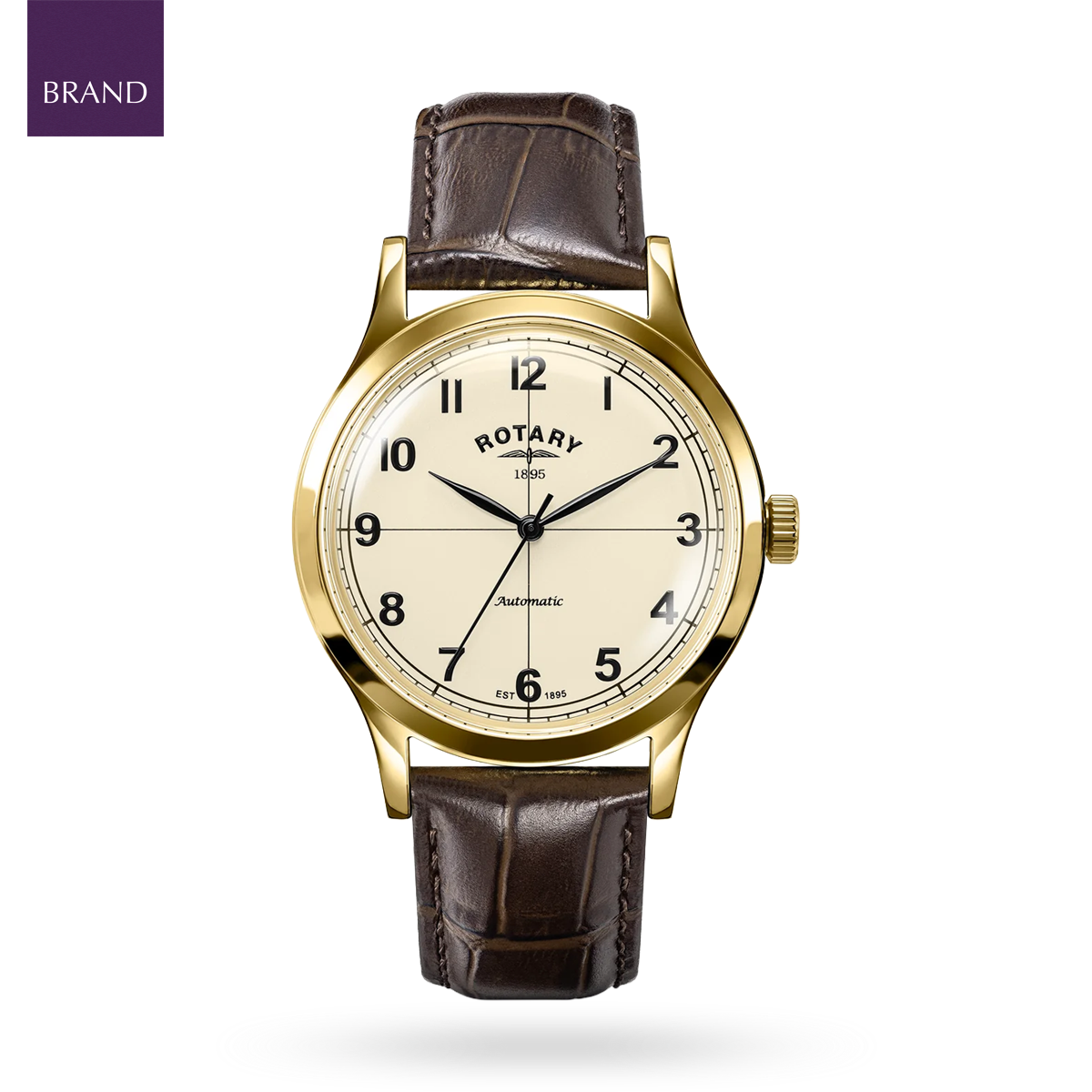 Rotary 1895 Automatic, Champagne Dial with Brown Leather Strap RGS10082/03