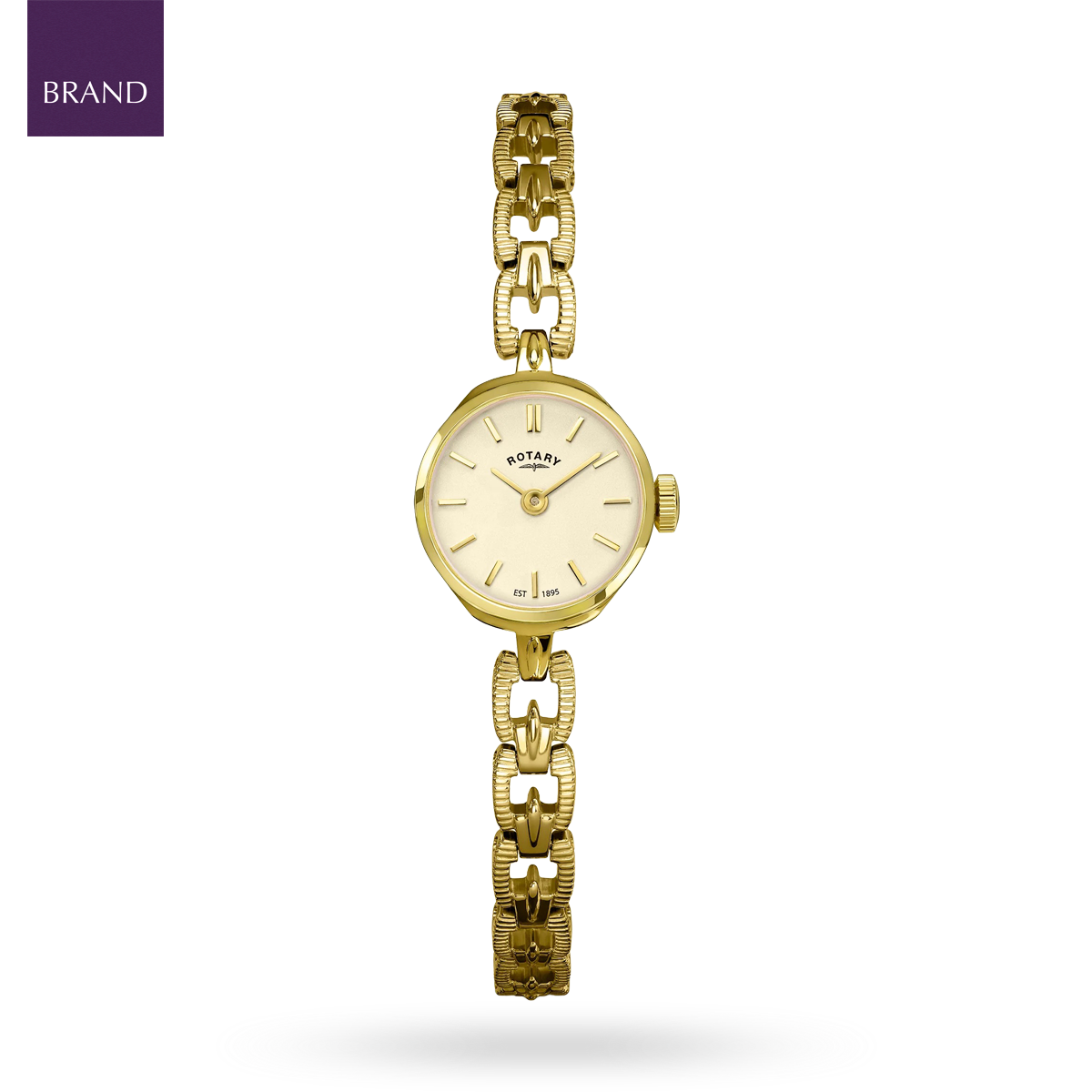 Rotary 1895, White Dial with Gold Plated Bracelet - RLB10004/03
