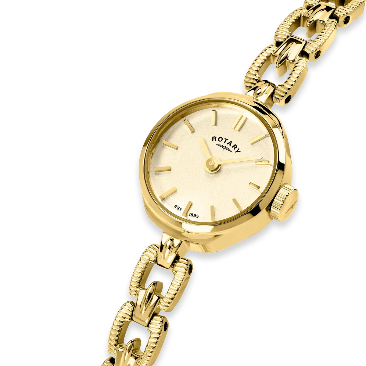 Rotary 1895, White Dial with Gold Plated Bracelet - RLB10004/03