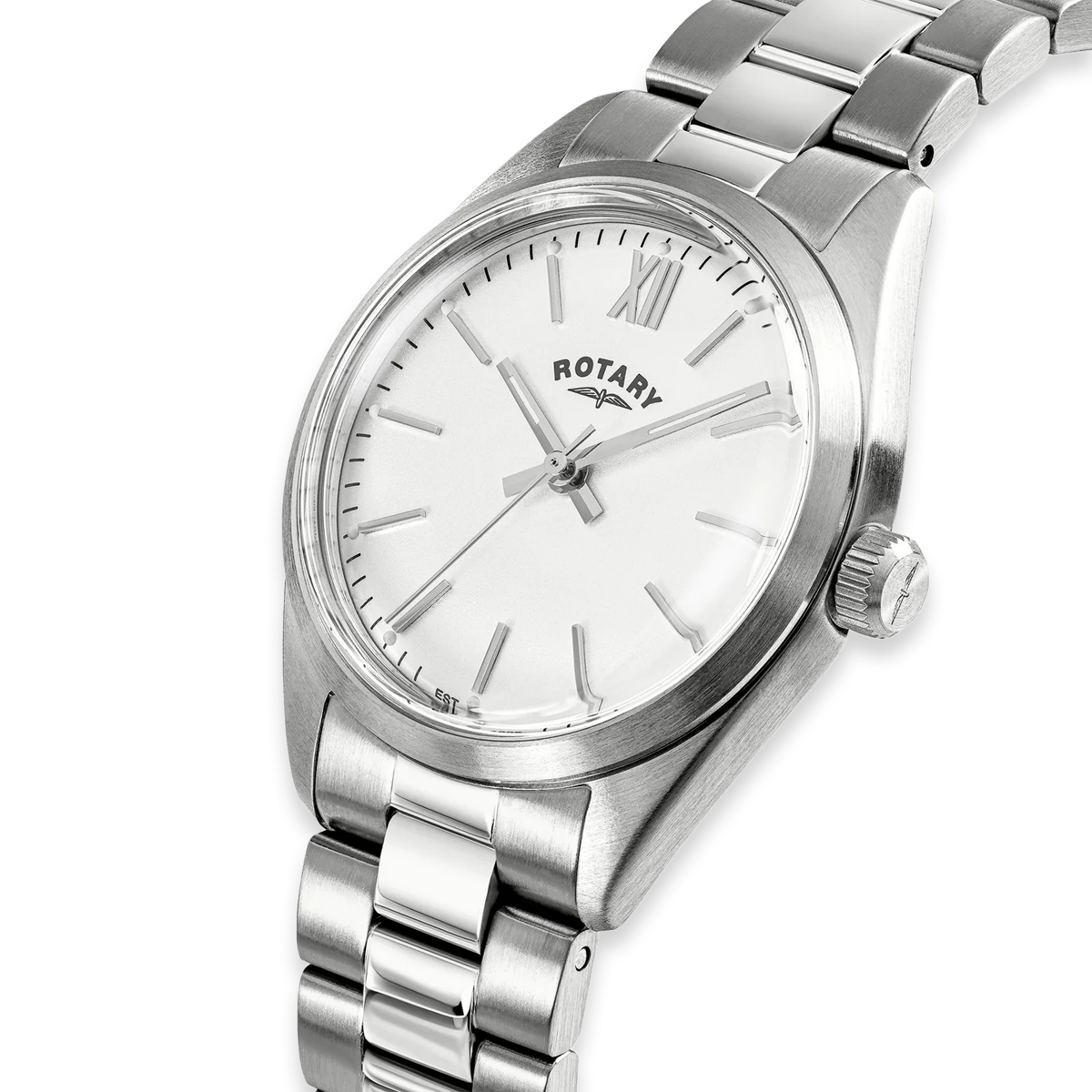 Rotary Heritage Ladies 32mm, White Dial with Stainless Steel Bracelet RLB10005/01