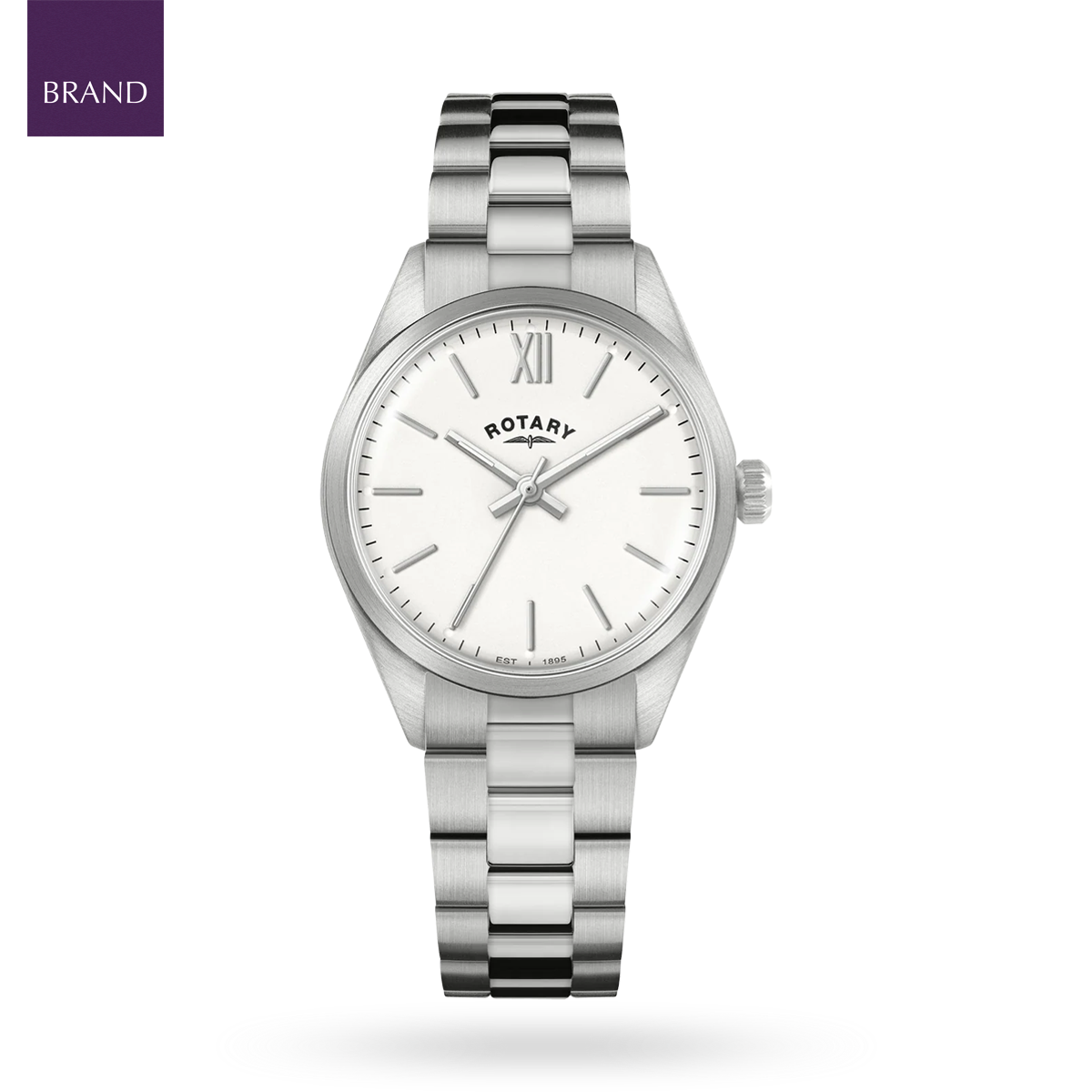 Rotary Heritage Ladies 32mm, White Dial with Stainless Steel Bracelet RLB10005/01