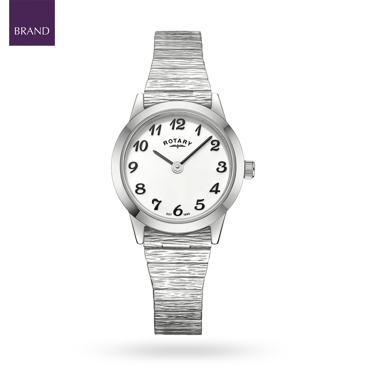 Rotary Heritage Altera, Round White Dial with Textured Stainless Steel Bracelet RLB10029/01