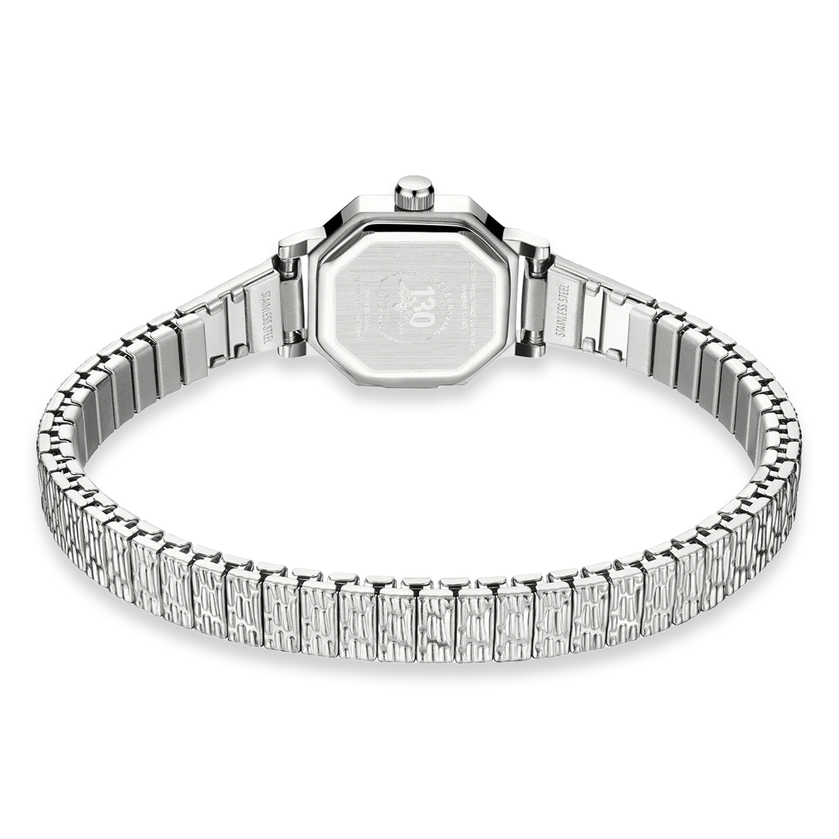 Rotary Heritage Altera Watch, Octagon Shaped White Dial with Stainless Steel Bracelet RLB10031/01
