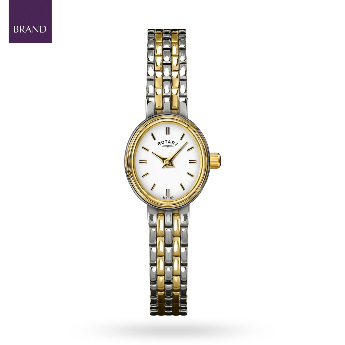Rotary Cocktail 2-Tone, White Dial with Stainless Steel Bracelet RLB10034/02