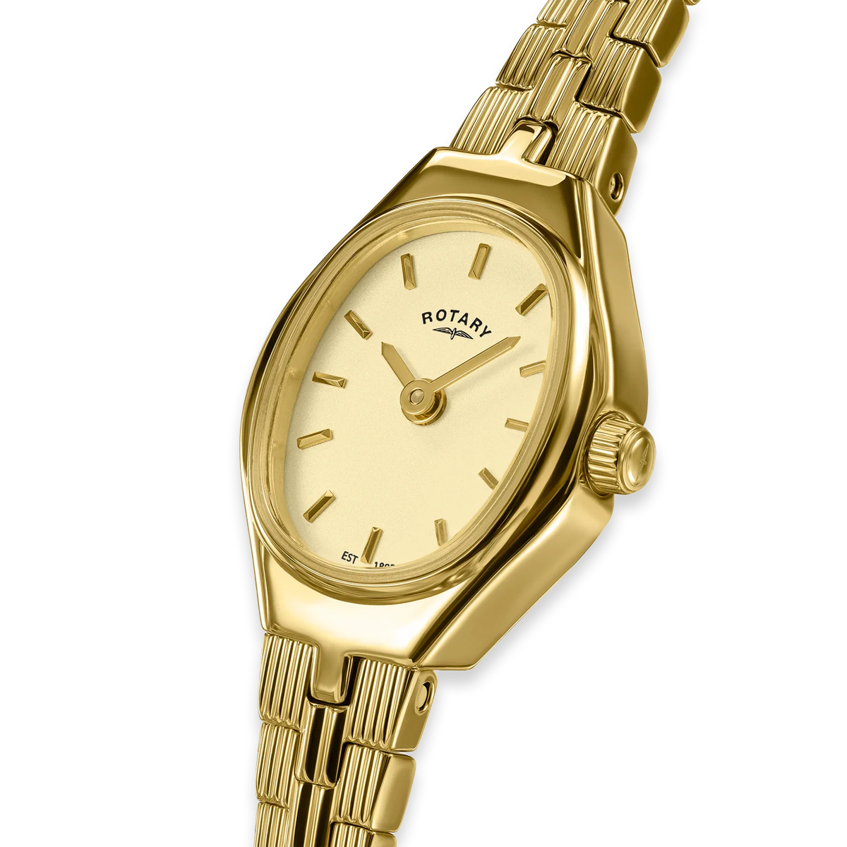 Rotary 1895, Champagne Oval Dial with Gold Plated Bracelet RLB10048/03
