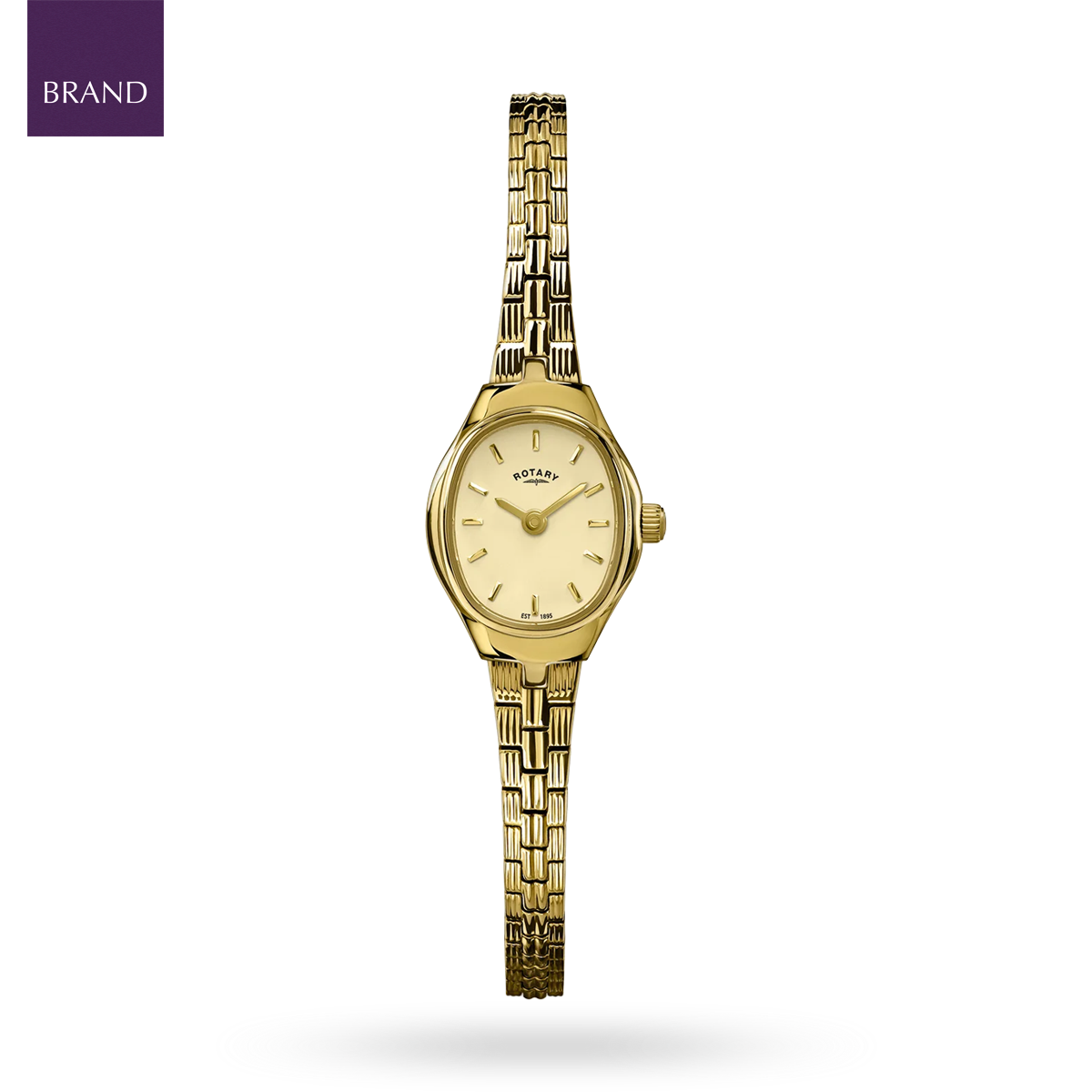 Rotary 1895, Champagne Oval Dial with Gold Plated Bracelet RLB10048/03
