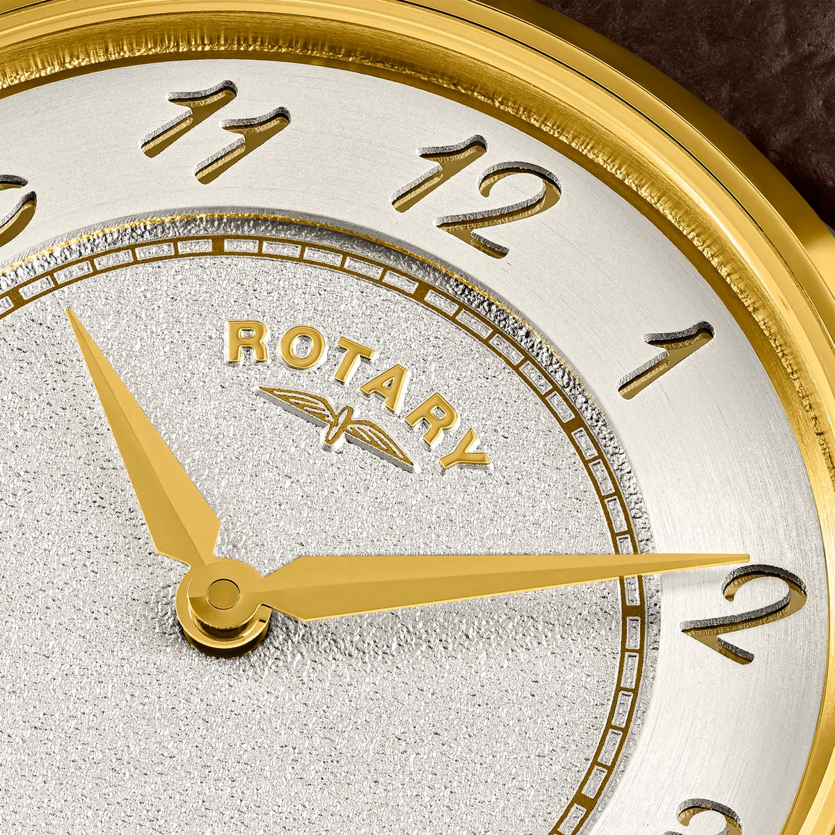 Rotary Heritage Ladies Gold Plated, White Dial with Brown Leather Strap RLS10054-41