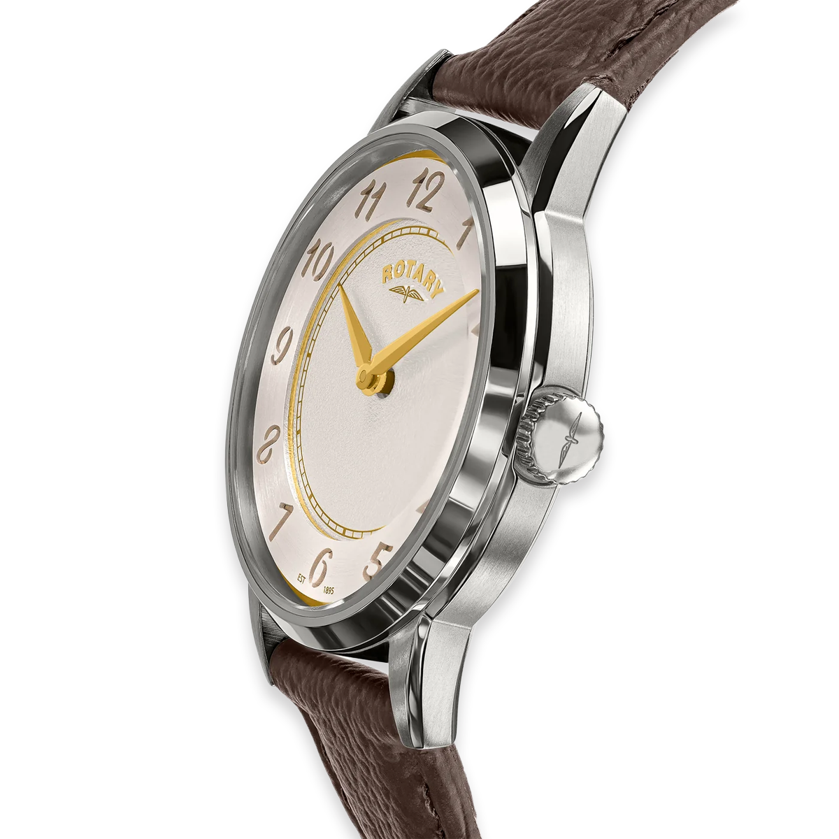 Rotary Heritage Ladies Stainless Steel, White Dial with Brown Leather Strap RLS10055/41
