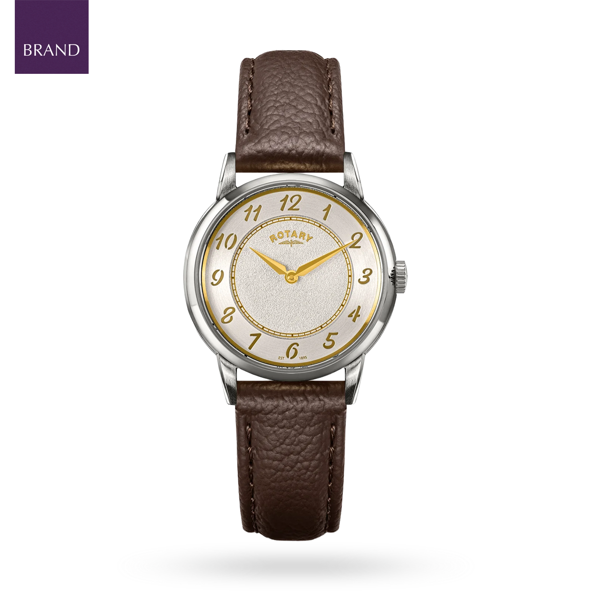 Rotary Heritage Ladies Stainless Steel, White Dial with Brown Leather Strap RLS10055/41
