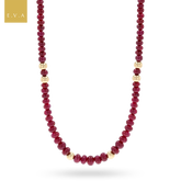 Ruby Graduated Bead Necklace with 9ct Yellow Gold Spacers & Clasp