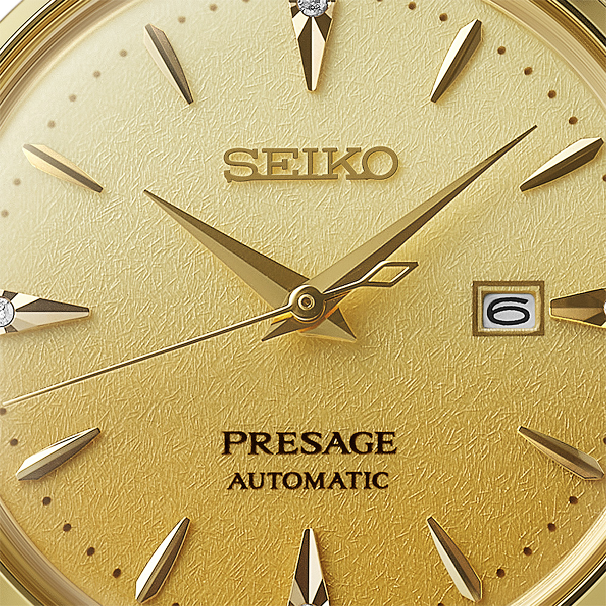 Seiko Presage Cocktail Time 'Eggnog' Diamond Set Dial With Gold Plated Bracelet - SRE018J1
