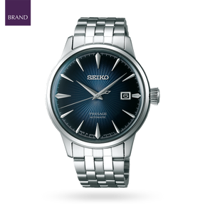 Seiko Presage Cocktail Time 'Blue Moon', Blue Dial with Stainless Steel Bracelet - SRPB41J1