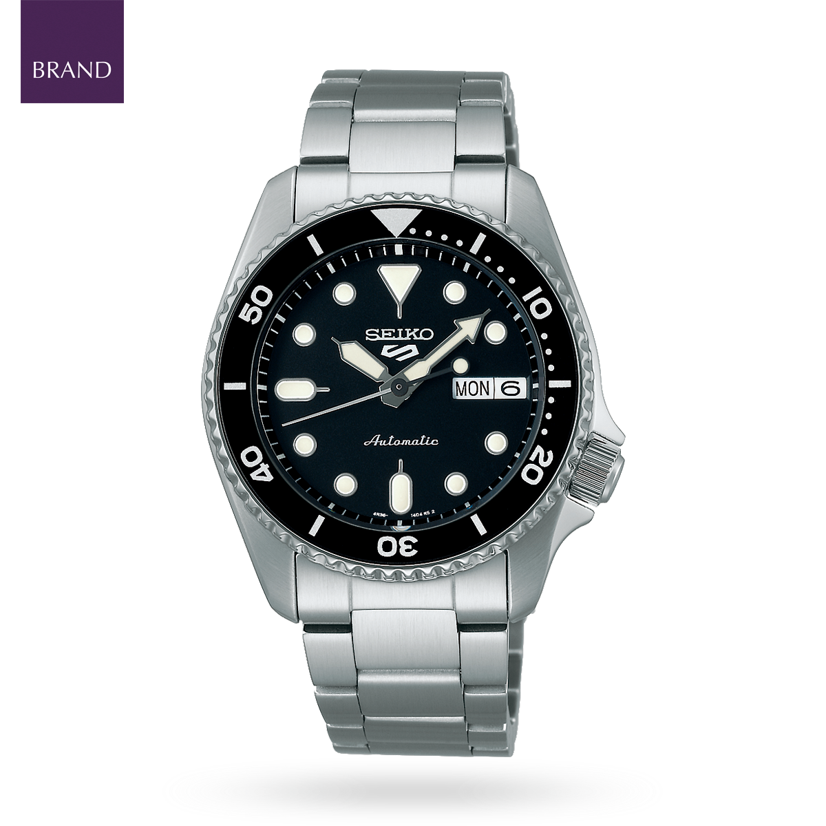 Seiko 5 Sports SKX “Midi”, Black Dial With Stainless Steel Bracelet - SRPK29K1