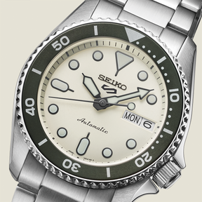 5 Sports SKX Midi Cream Dial with Stainless Steel Bracelet