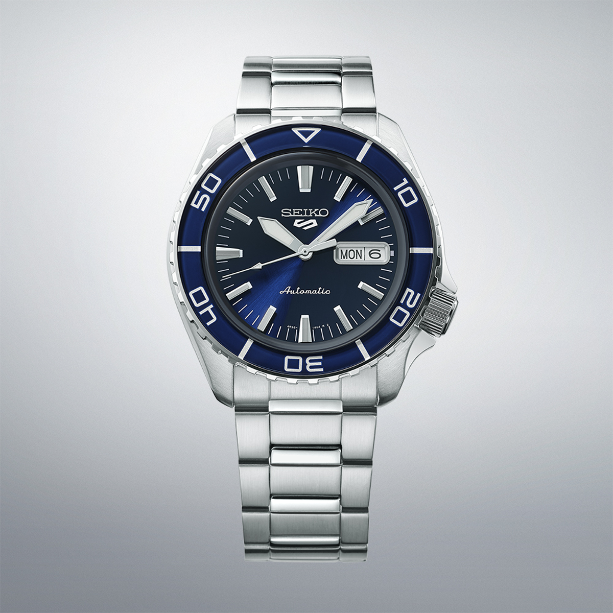 Seiko 5 Sports SKX Bluetone Redux, Blue Dial with Stainless Steel Bracelet - SRPK97K1