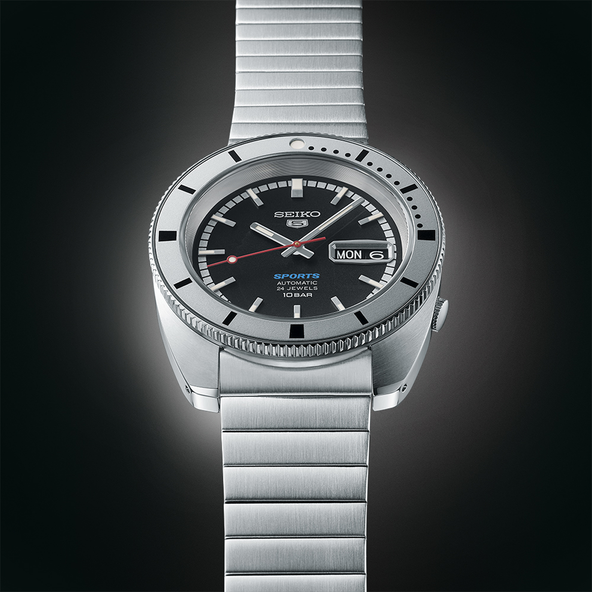 Seiko 5 Sports 'Pepper Black' 1968 Recreation Limited Edition - SRPL05K1