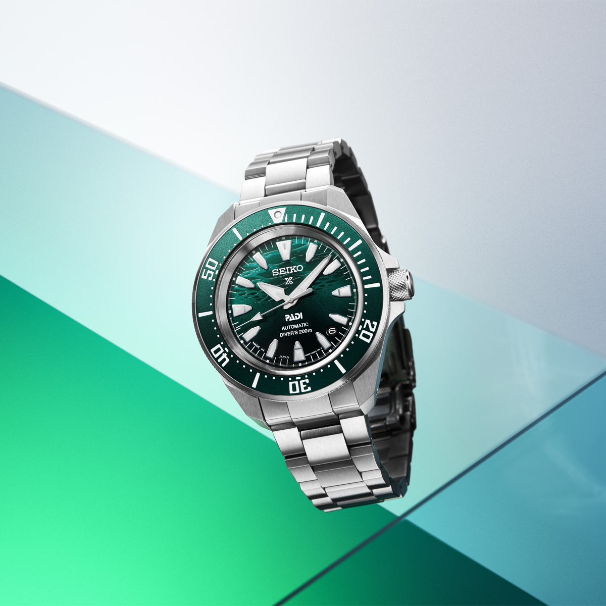 Seiko Prospex PADI 60th Anniversary 4R Compact Mechanical Diver’s Watch In Underwater Green - SRPL53K1