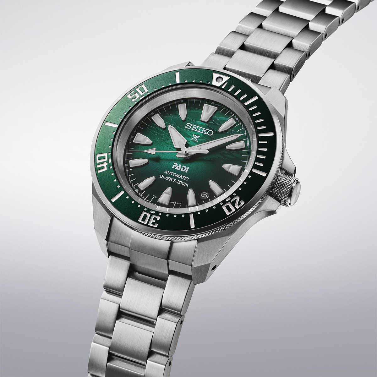 Seiko Prospex PADI 60th Anniversary 4R Compact Mechanical Diver’s Watch In Underwater Green - SRPL53K1