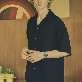 Model wears Seiko 5 Sports SKX New Colour Collection 'Street Stonewash’ - SRPL79K1