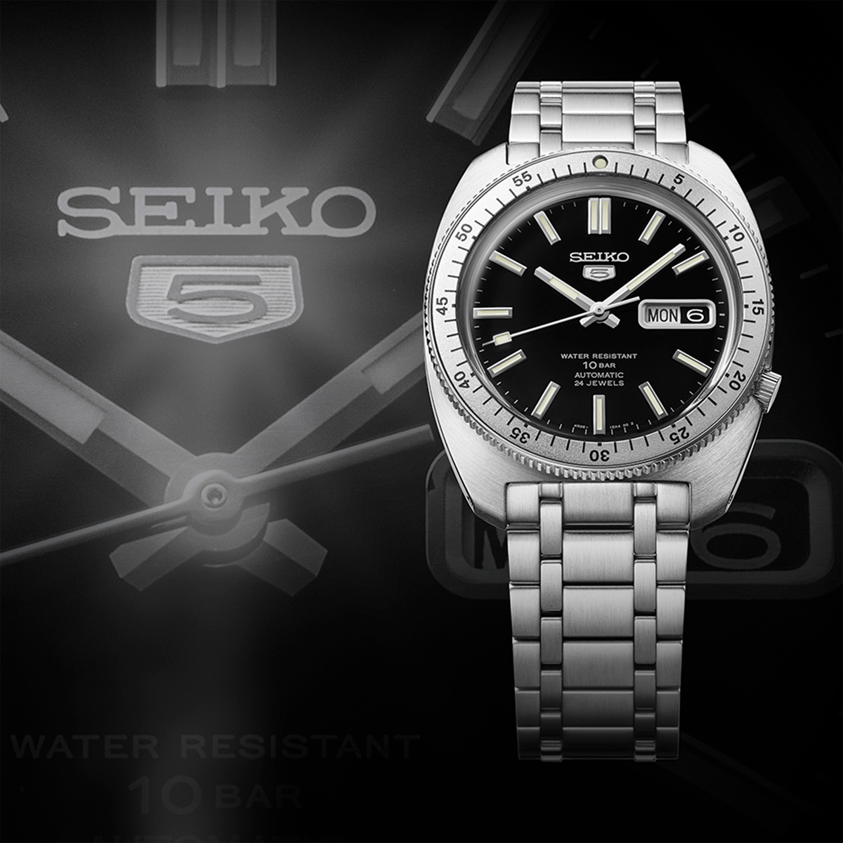 Seiko 5 Sports Heritage Design Recreation Limited Edition In Black - SRPL93K1