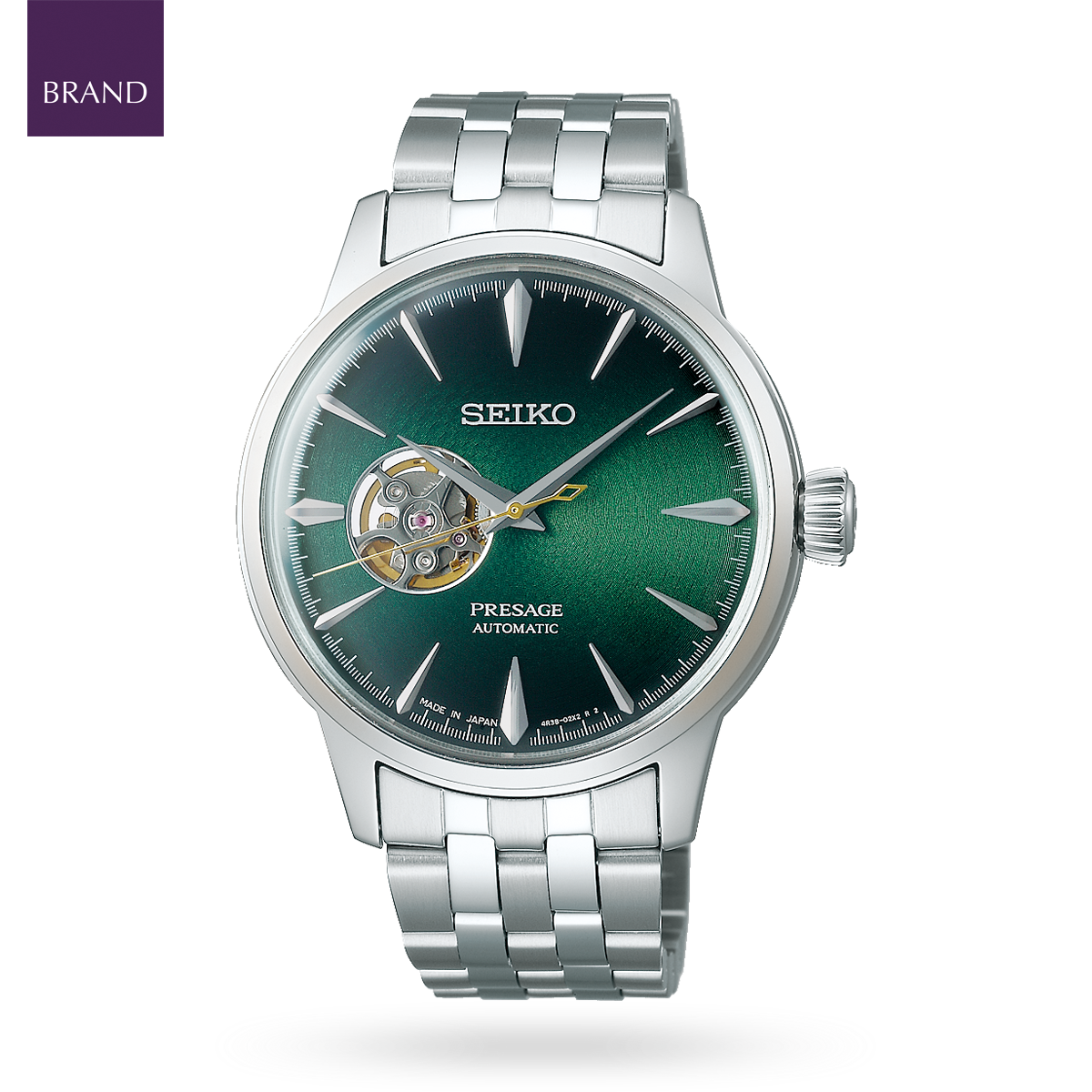 Seiko Presage Cocktail Time 'The Grasshopper', Green Dial with Stainless Steel Bracelet - SSA441J1