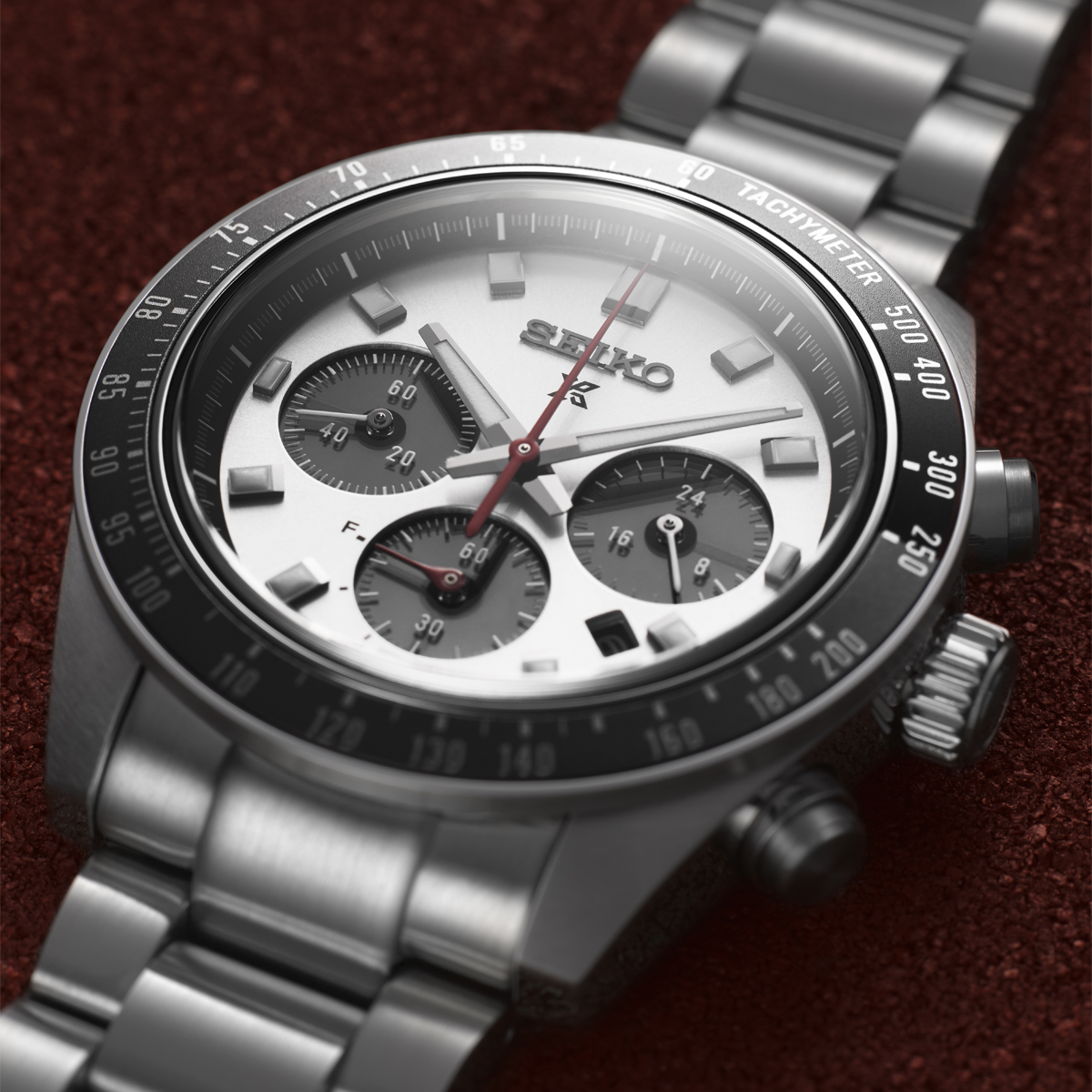 Seiko Prospex Speedtimer “Go Large” Solar Chronograph, White Dial With Stainless Steel Bracelet - SSC911P1