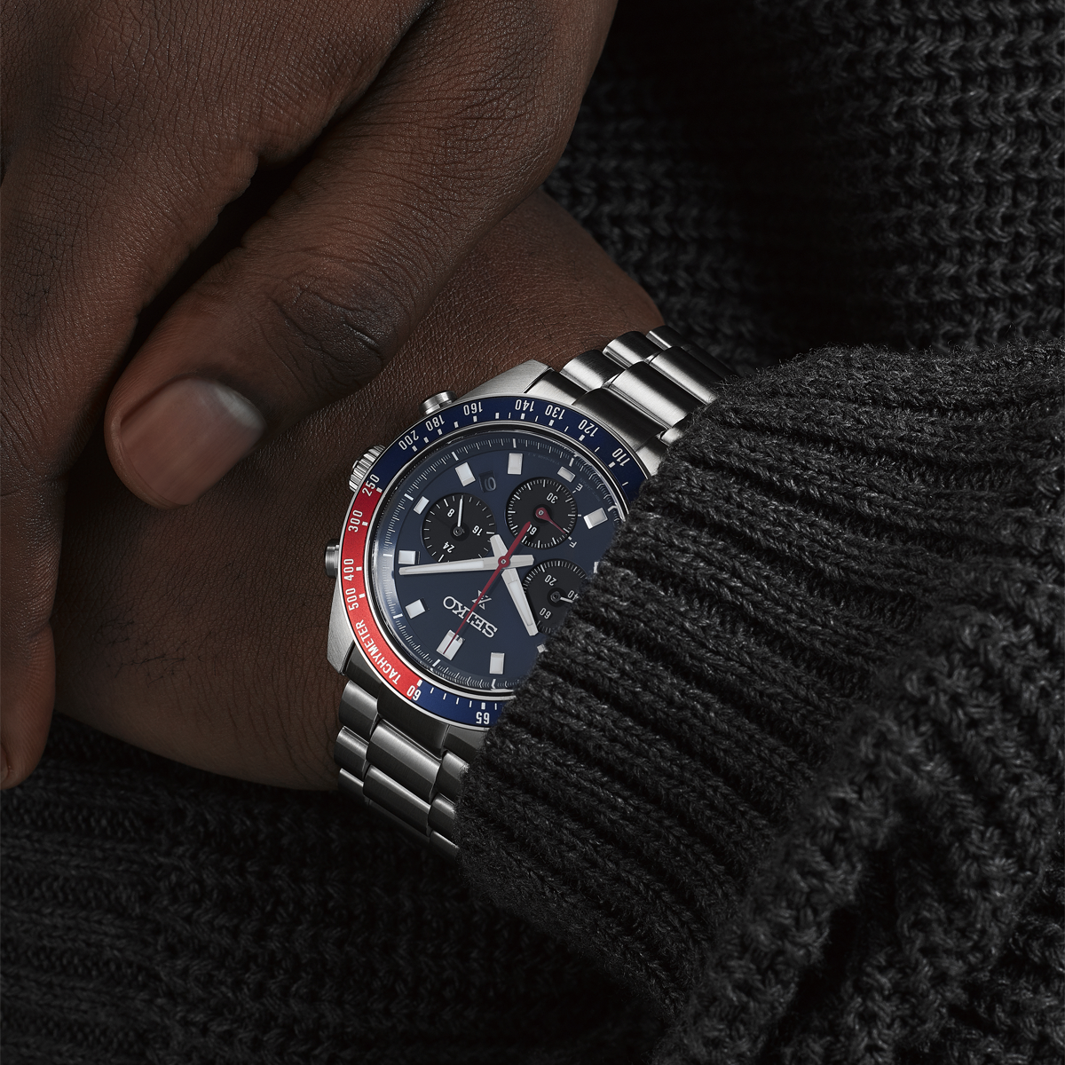 Seiko Prospex Speedtimer “Go Large” Solar Chronograph, Blue Dial With Stainless Steel Bracelet - SSC913P1