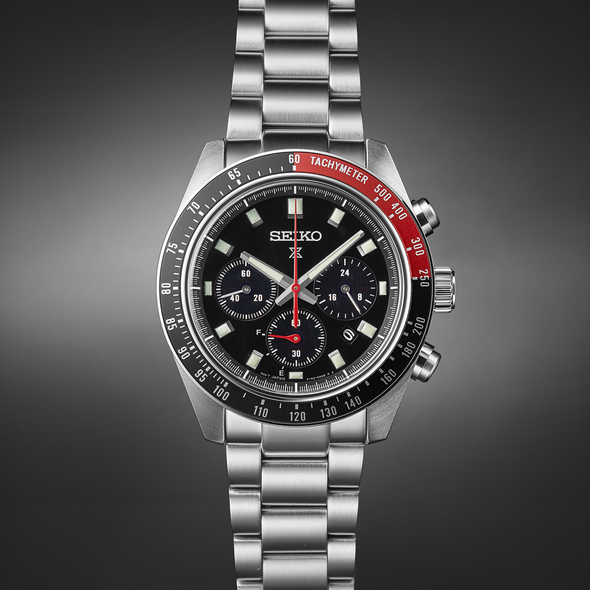 Seiko Prospex Speedtimer “Go Large” Solar Chronograph, Black Dial With Stainless Steel Bracelet - SSC915P1