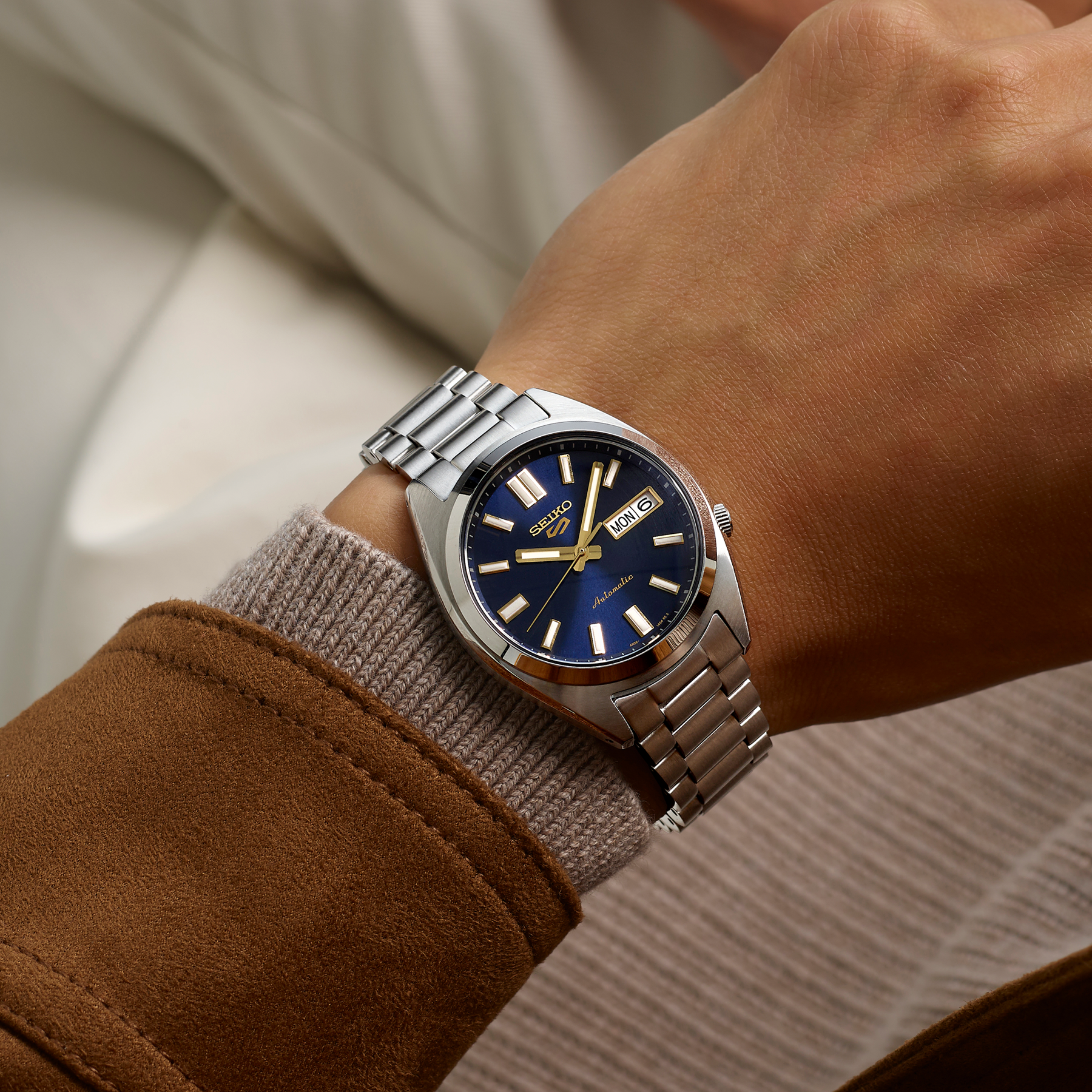 Seiko 5 Sports SNXS Vintage Gold Collection In Blazer Blue - SRPL55