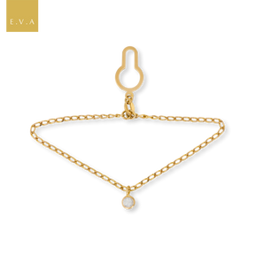 9ct Yellow Gold Cubic Zirconia Curb Link Tie Chain