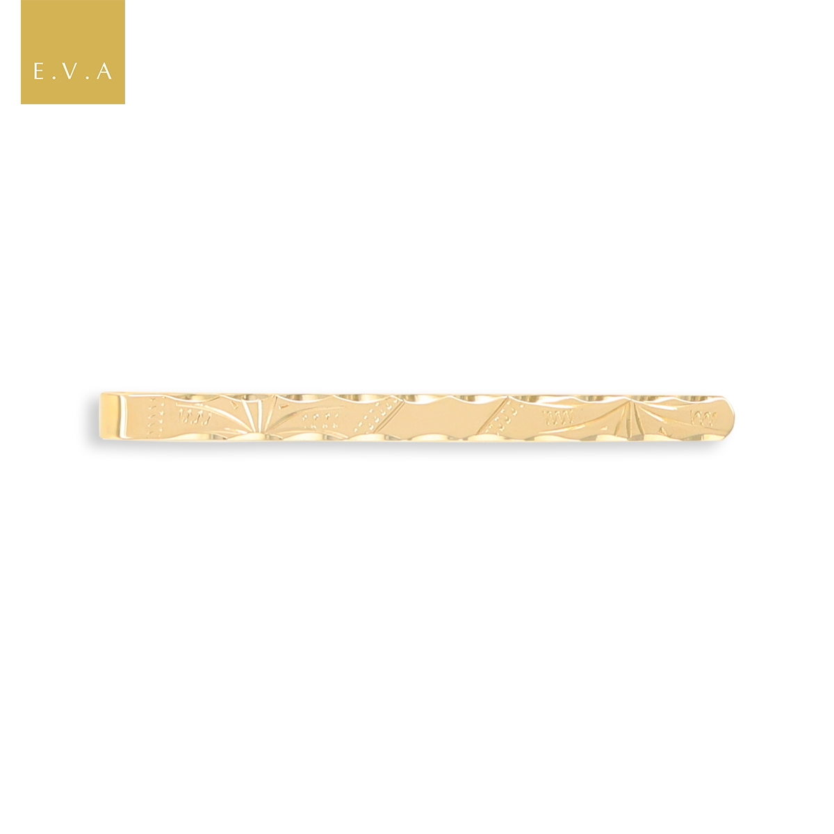 9ct Yellow Gold Scalloped Edge Patterned Tie Bar