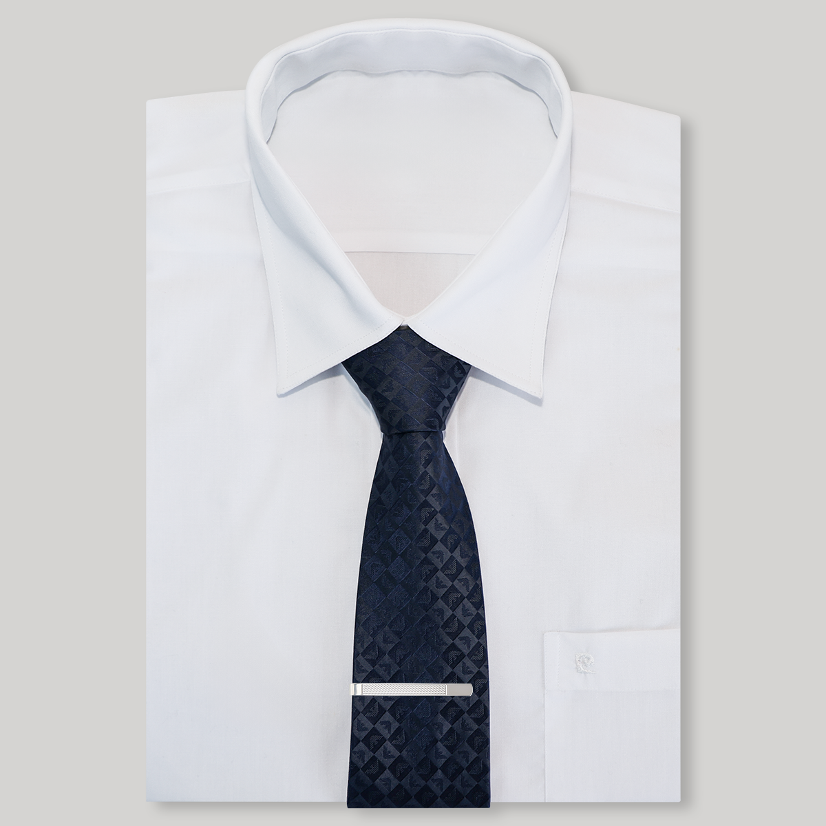 Sterling Silver Engine Turned Patterned Tie Bar