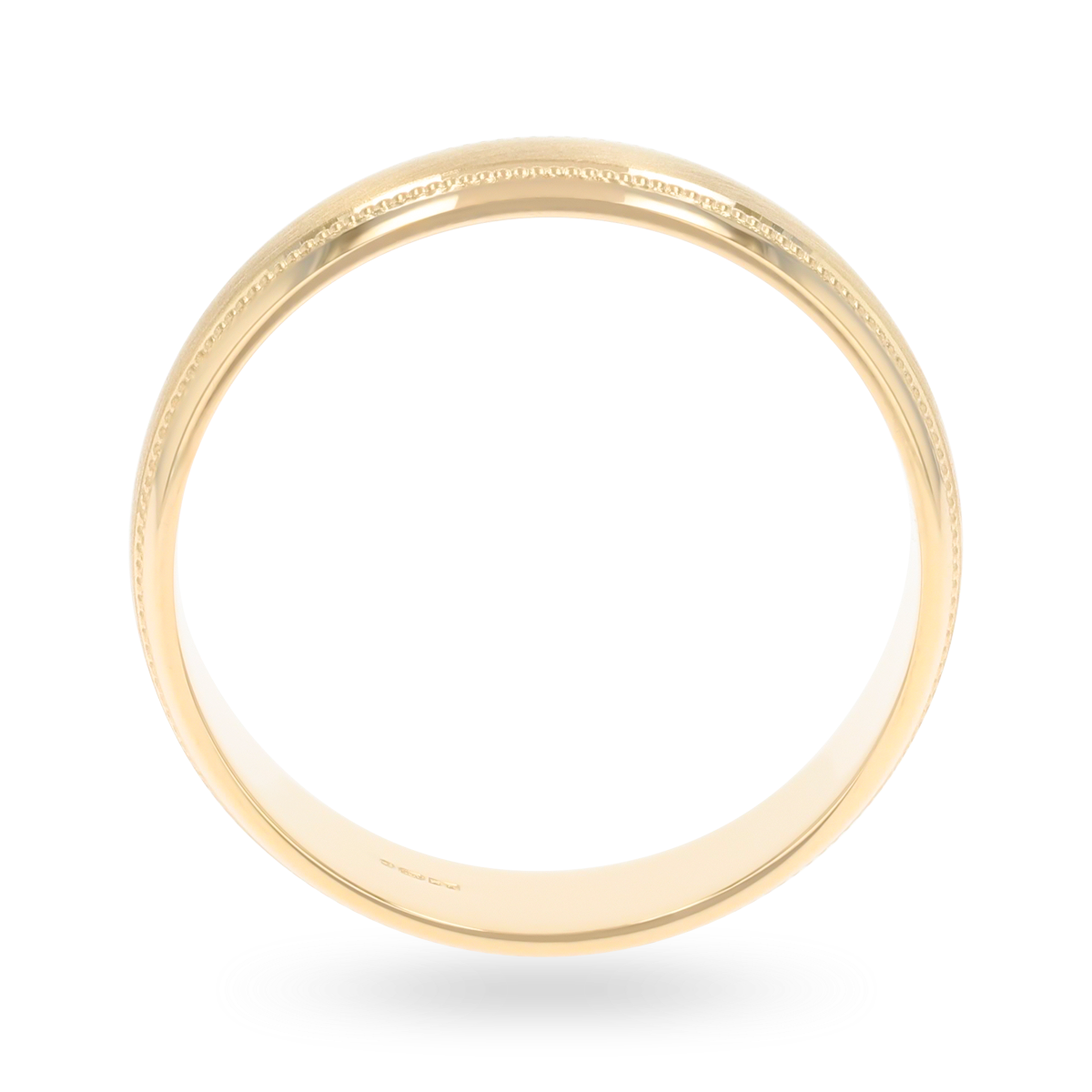 9ct Yellow Gold Mille-Grain Edge Blasted Wedding Band