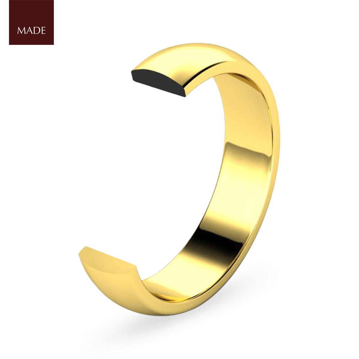 D-Shape Wedding Band - Profile