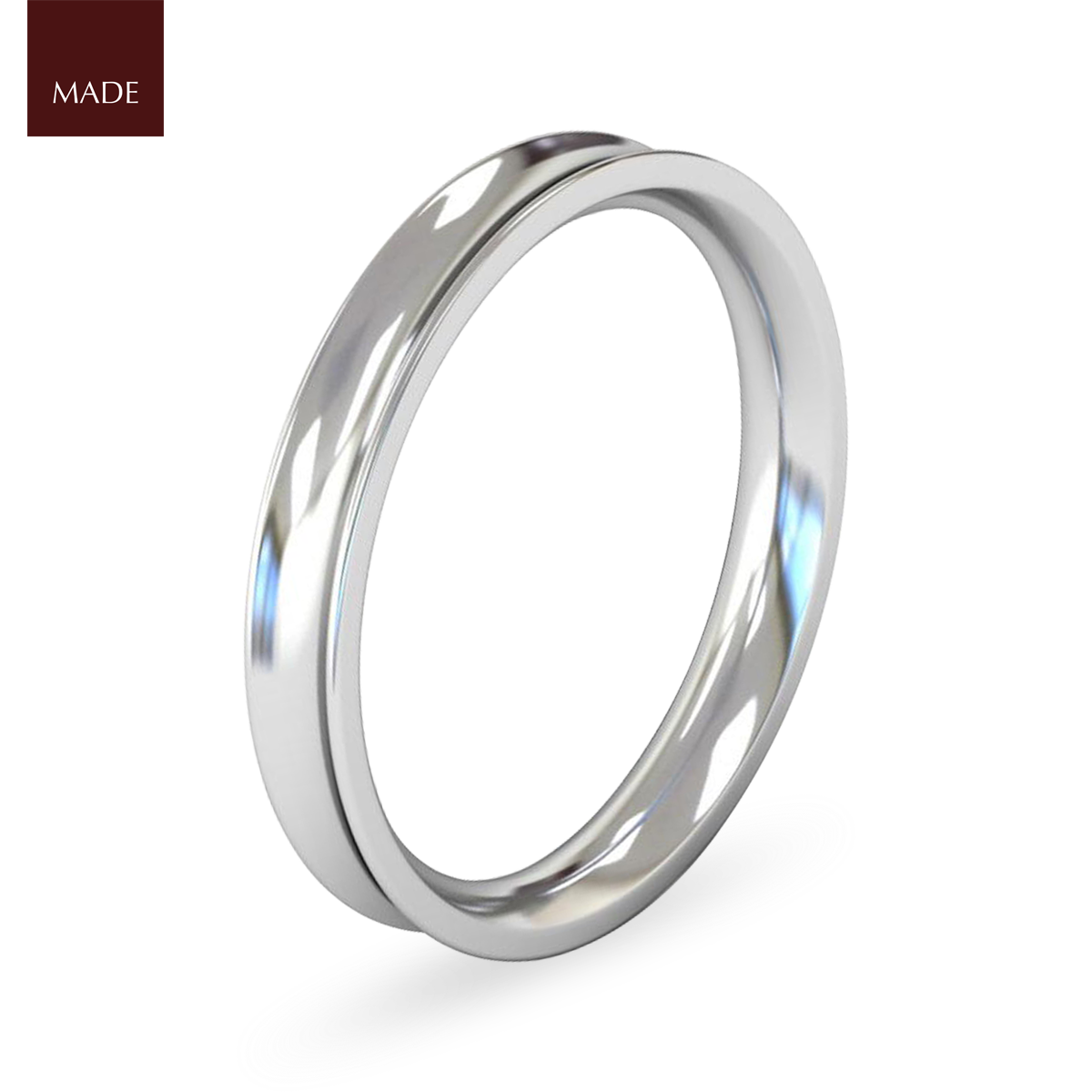 Concave Court Wedding Band