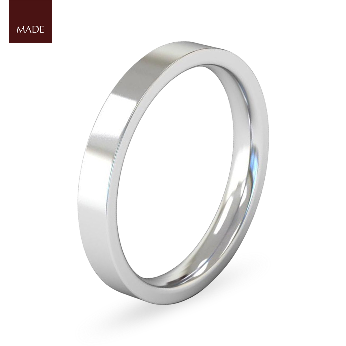 Edged Flat Court Wedding Band