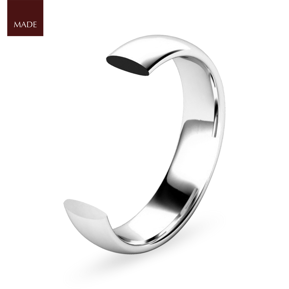 Edged Traditional Court Wedding Band - Profile