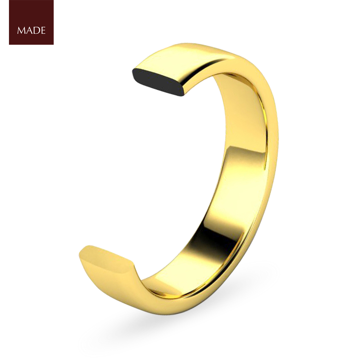 Edged Slight Court Wedding Band - Profile