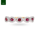 18ct Yellow Gold Ruby & Diamond Infinity Ring