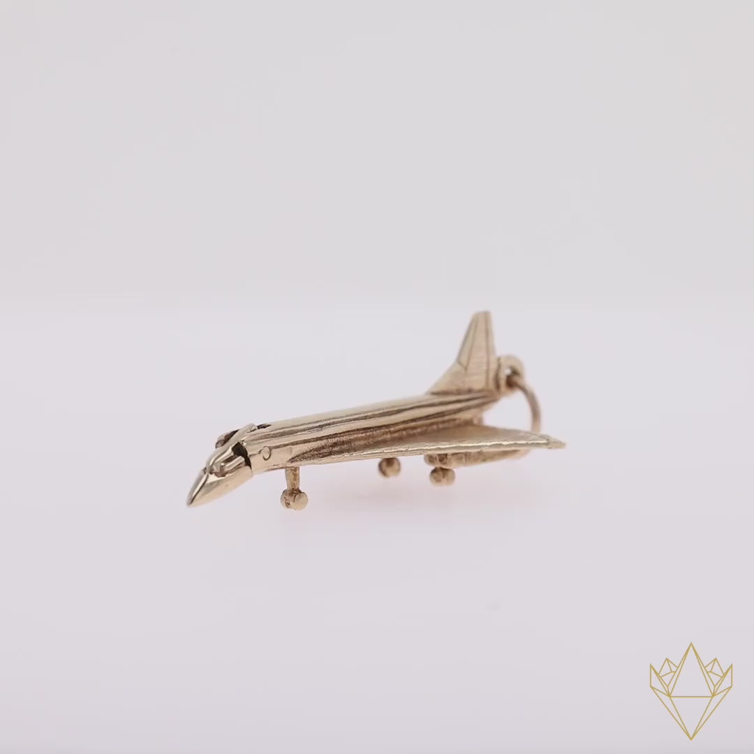 9ct Yellow Gold Concorde Charm - 360 Video