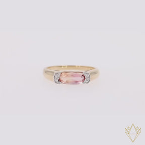 18ct Yellow Gold Imperial Topaz & Diamond Ring - 360 Video