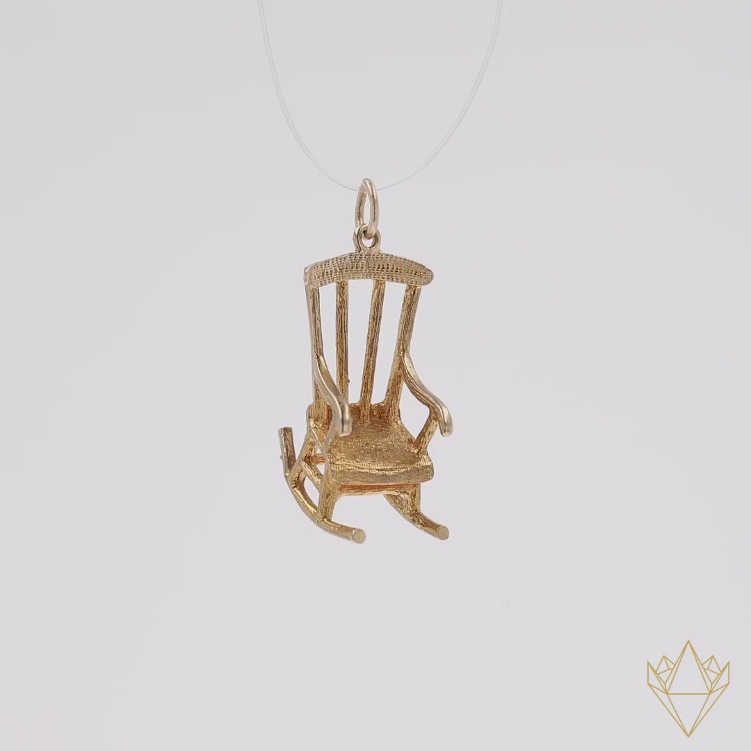 9ct Yellow Gold Rocking Chair Charm - 360 Video