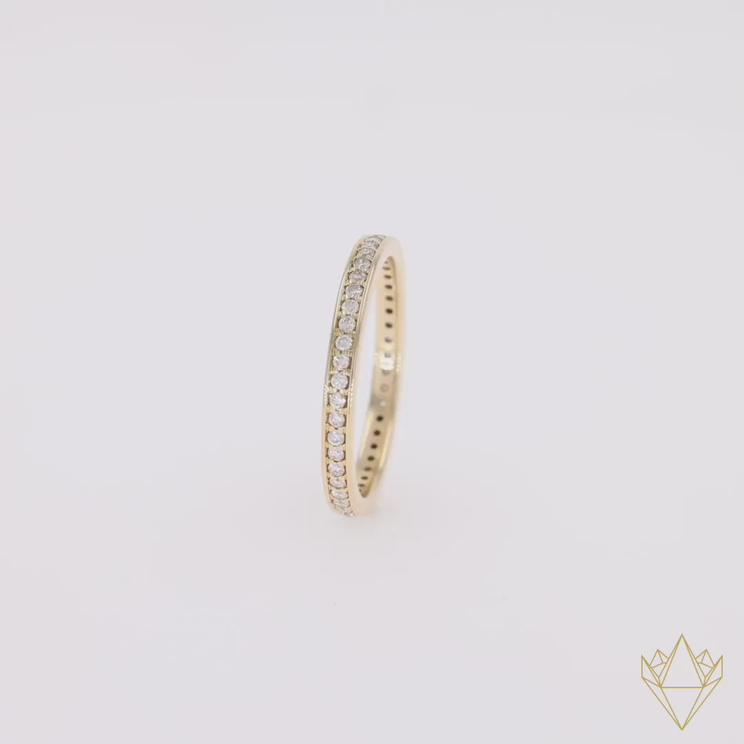 18ct Yellow Gold 0.40ct Round Brilliant Cut Diamond Full Eternity Ring - 360 Video