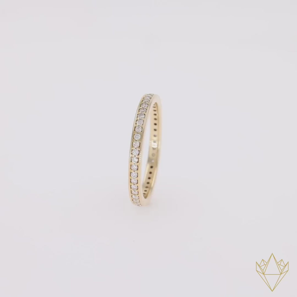 18ct Yellow Gold 0.40ct Round Brilliant Cut Diamond Full Eternity Ring - 360 Video